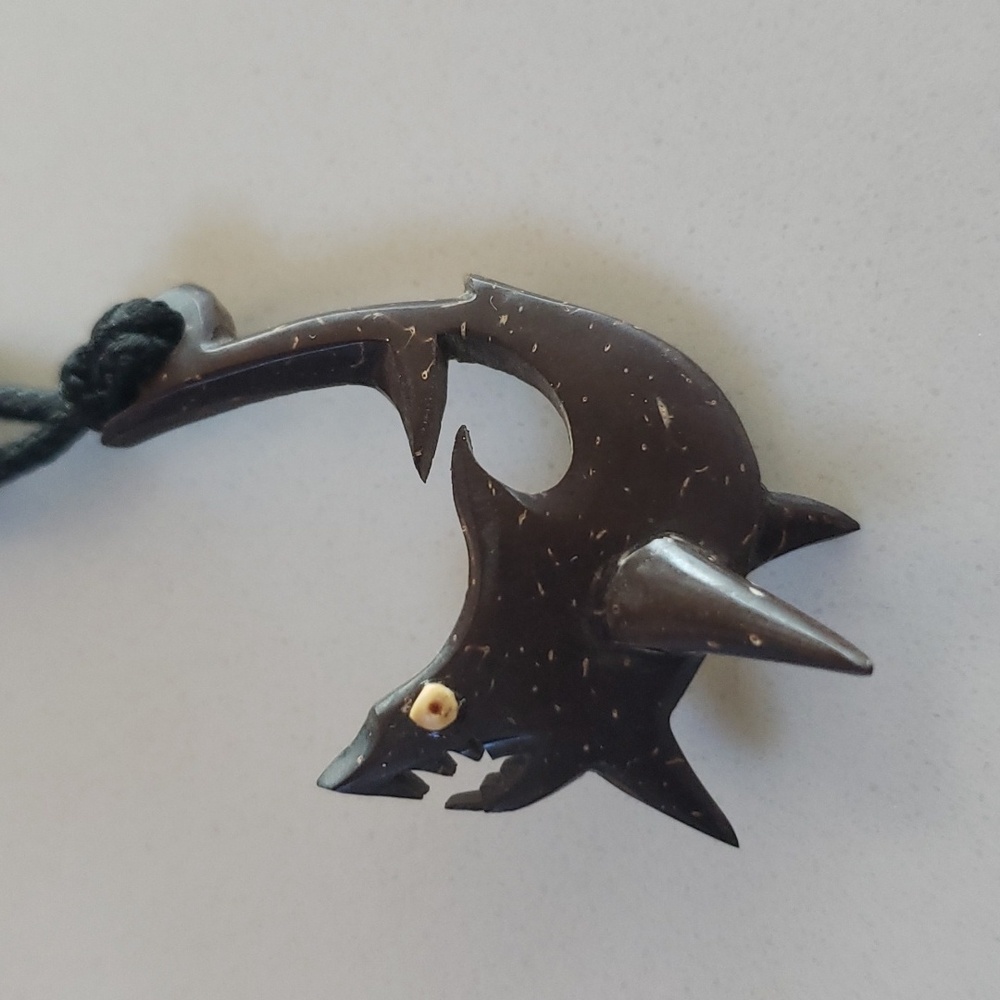 5. Wood Shark Earrings and Necklace - Picture 2 of 9